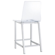 Pemberly Row Clear Acrylic Counter Height Chair Set of 2 in Chrome