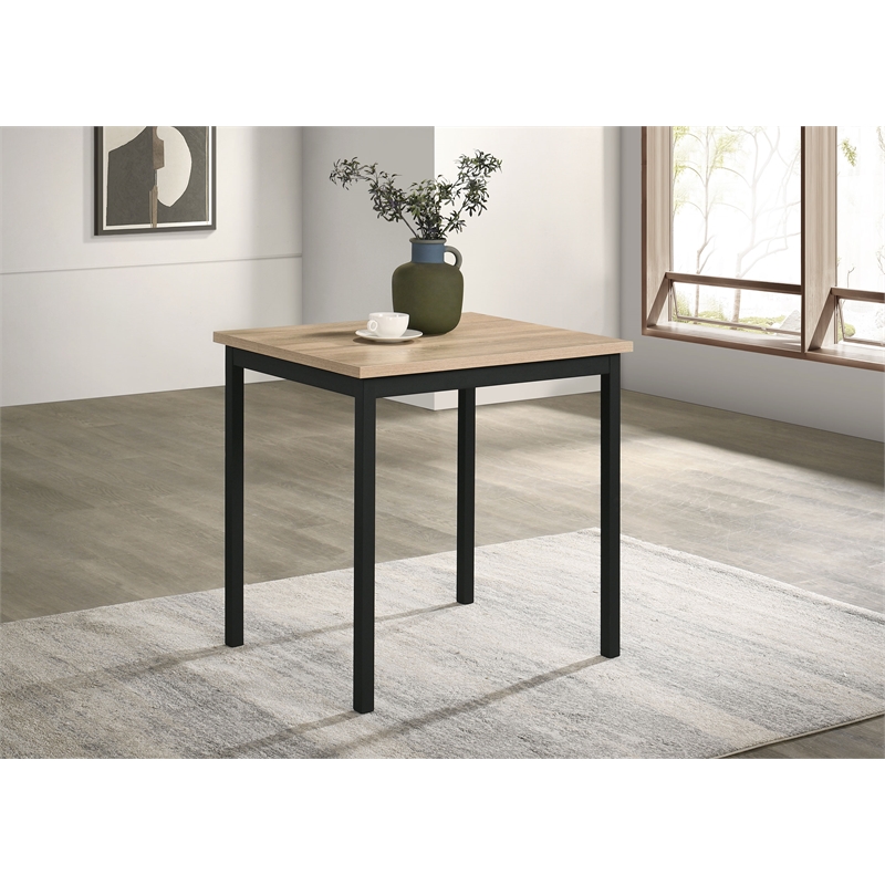 Pemberly Row 29.5-Inch Rectangular Dining Table in Greige Oak/Matte Black