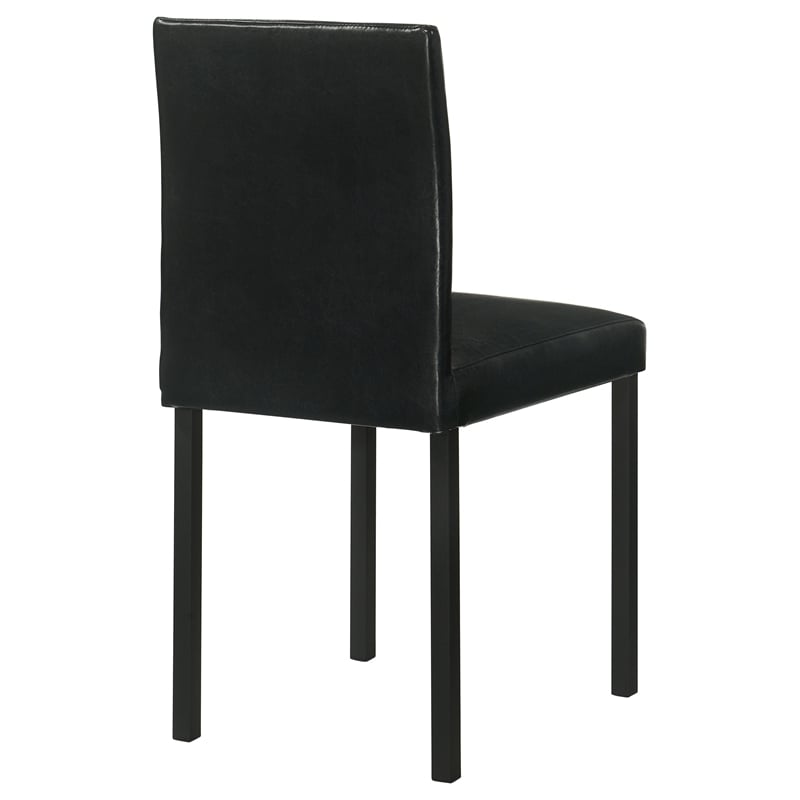 Pemberly Row 19.25'' Faux Leather Upholstered Dining Side Chair in Black
