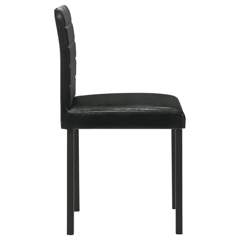 Pemberly Row 19.25'' Faux Leather Upholstered Dining Side Chair in Black