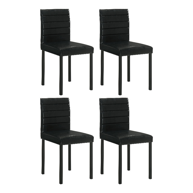 Pemberly Row 19.25'' Faux Leather Upholstered Dining Side Chair in Black