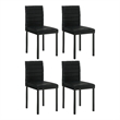 Pemberly Row 19.25'' Faux Leather Upholstered Dining Side Chair in Black