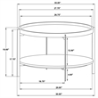 Pemberly Row Round Wood Top Marble Shelf Coffee Table in Natural