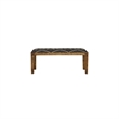 Pemberly Row Fabric Upholstered Accent Bench in Black and Natural