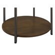 Pemberly Row Round Marble Top Accent Side Table in White and Gunmetal