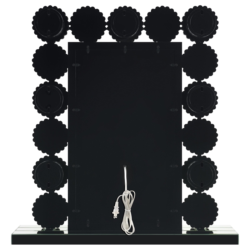 Pemberly Row 7-Bulb LED Lighted Tabletop Vanity Mirror in Silver