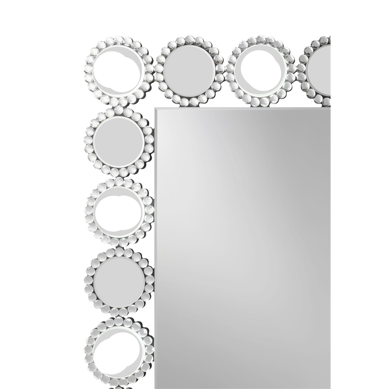 Pemberly Row 7-Bulb LED Lighted Tabletop Vanity Mirror in Silver
