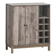 Pemberly Row 2-Doors Home Bar Wine Cabinet in Weathered Acacia