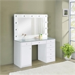 Pemberly Row 7-drawer Vanity Set with Lighting in White High Gloss