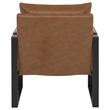 Pemberly Row Upholstered Faux Leather Track Arm Accent Chair in Brown