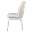 Pemberly Row Rubberwood Upholstered Dining Side Chair Set of 2 in Beige