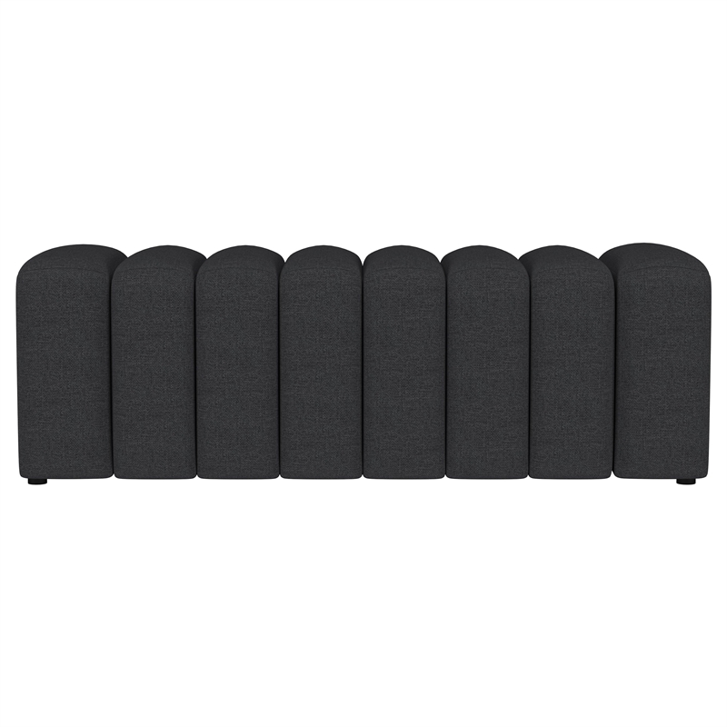 Pemberly Row Fabric Upholstered Tufted Accent Bench in Charcoal
