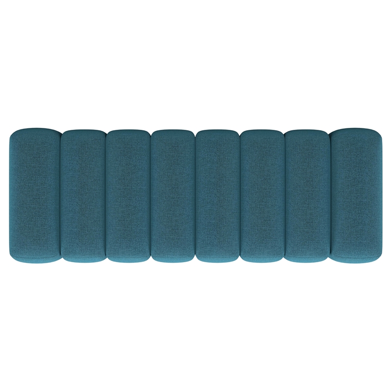 Pemberly Row Fabric Upholstered Tufted Accent Bench in Peacock Blue