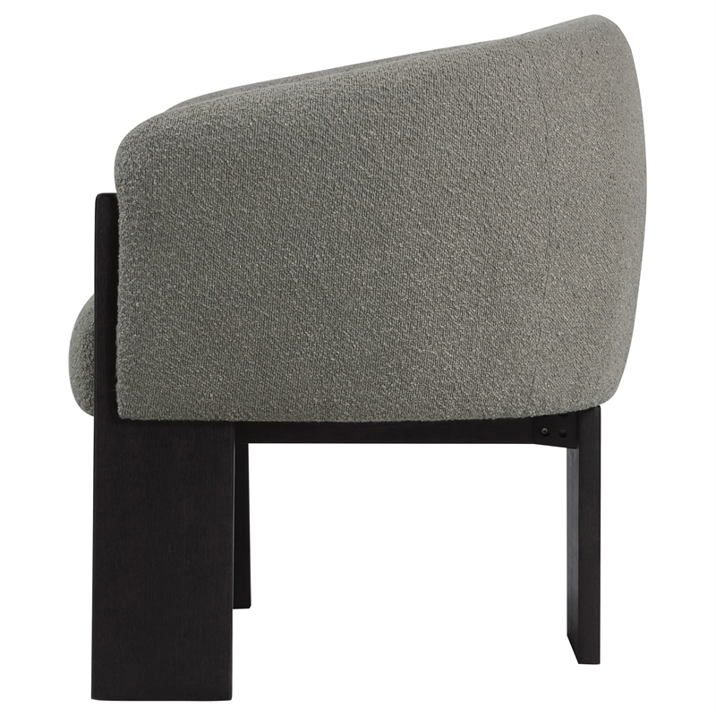 Pemberly Row Boucle Upholstered Barrel Back Accent Chair in Brown