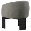Pemberly Row Boucle Upholstered Barrel Back Accent Chair in Brown