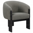 Pemberly Row Boucle Upholstered Barrel Back Accent Chair in Brown