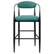 Pemberly Row Fabric Upholstered Bar Height Chair Set of 2 in Green