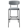 Pemberly Row Upholstered Metal Pub Height Bar Stool Set of 2 in Grey