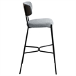 Pemberly Row Upholstered Metal Pub Height Bar Stool Set of 2 in Grey