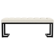 Pemberly Row Boucle Upholstered Tufted Accent Bench in Vanilla