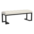 Pemberly Row Boucle Upholstered Tufted Accent Bench in Vanilla