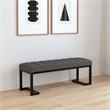 Pemberly Row Boucle Upholstered Tufted Accent Bench in Charcoal