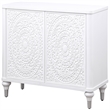 Pemberly Row 2-door Mandala Accent Cabinet in Distressed White