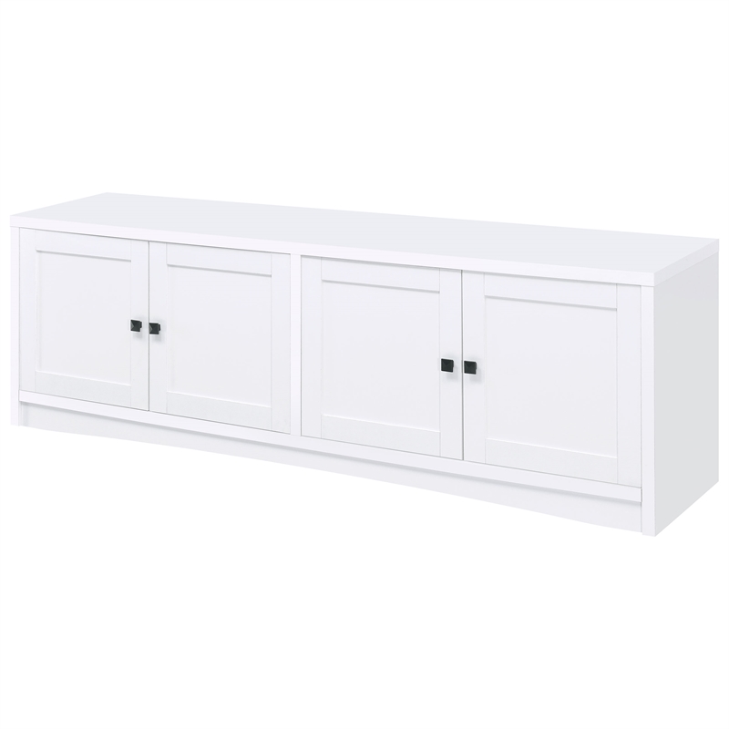 Pemberly Row 4-door Engineered Wood 78-inch TV Stand in White