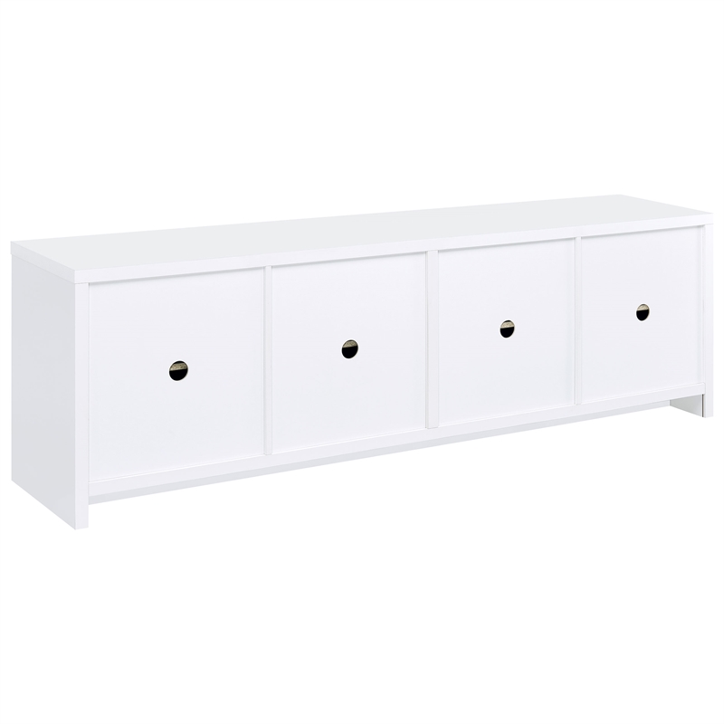 Pemberly Row 4-door Engineered Wood 78-inch TV Stand in White
