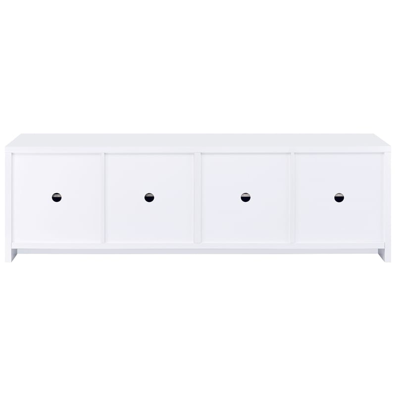 Pemberly Row 4-door Engineered Wood 78-inch TV Stand in White