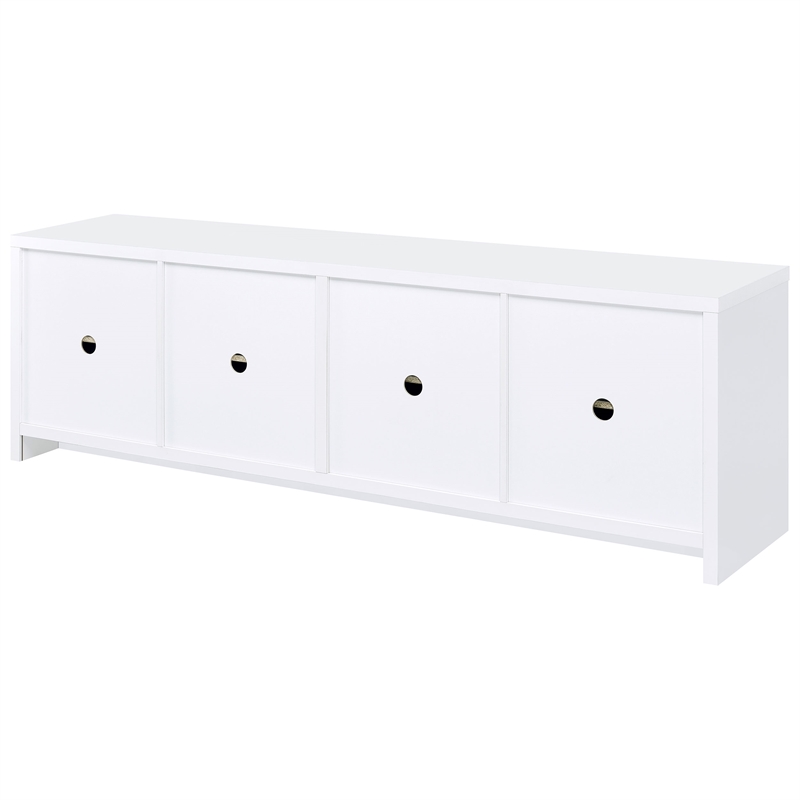 Pemberly Row 4-door Engineered Wood 78-inch TV Stand in White