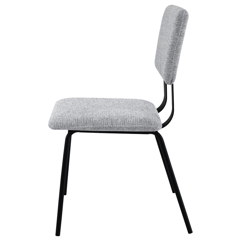 Pemberly Row Fabric Upholstered Dining Side Chair Set of 2 in Grey