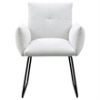 Pemberly Row Upholstered Dining Arm Chair Set of 2 in Light Grey