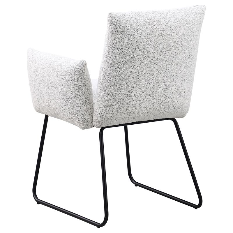 Pemberly Row Upholstered Dining Arm Chair Set of 2 in Light Grey