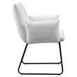 Pemberly Row Upholstered Dining Arm Chair Set of 2 in Light Grey
