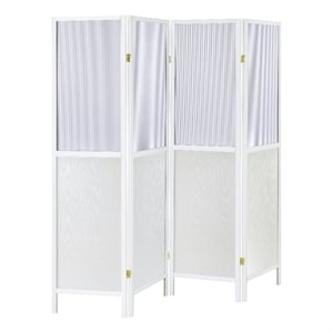 Pemberly Row 4-Panel Room Divider Folding Shoji Screen in White