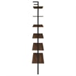 Pemberly Row 96-inch 6-shelf Wall Bookshelf with Metal Frame in Walnut