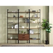Pemberly Row 3-piece 96-inch Wall Mounted Bookshelf Set in Walnut
