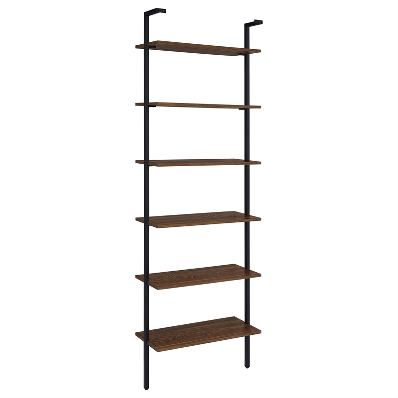 Pemberly Row 3-piece 96-inch Wall Mounted Bookshelf Set in Walnut