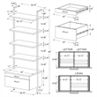 Pemberly Row 3-piece 96-inch Wall Mounted Bookshelf Set in Walnut