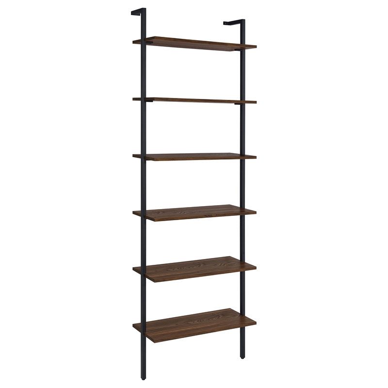 Pemberly Row 3-piece 96-inch Wall Mounted Bookshelf Set in Walnut