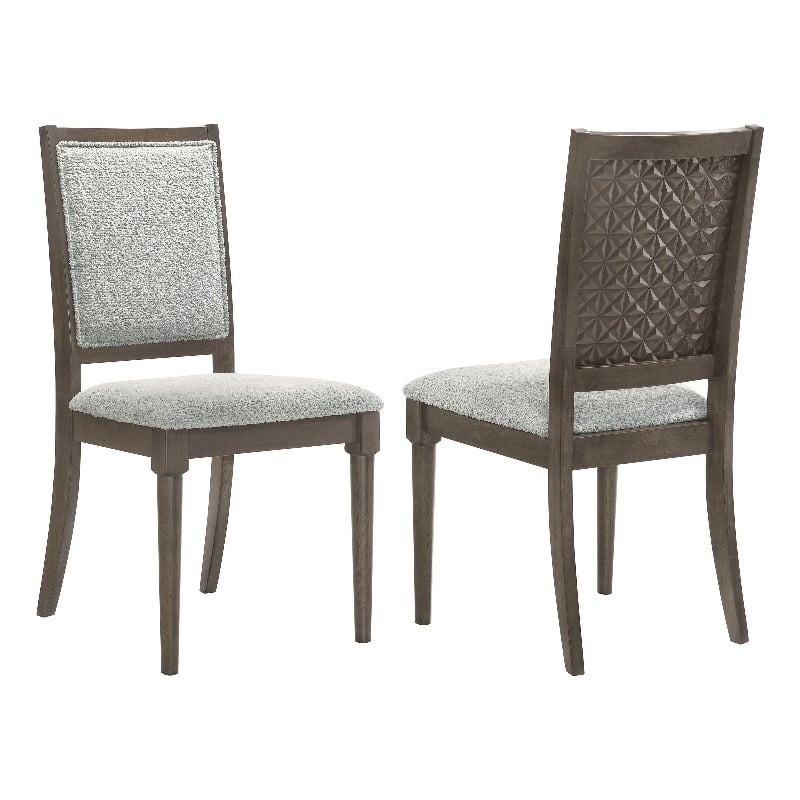 Pemberly Row Upholstered Dining Side Chair Set of 2 in Dark Brown
