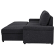 Pemberly Row Sleeper Sectional with Speaker and Storage Chaise in Black