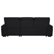 Pemberly Row Sleeper Sectional with Speaker and Storage Chaise in Black
