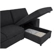 Pemberly Row Sleeper Sectional with Speaker and Storage Chaise in Black
