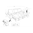 Pemberly Row Sleeper Sectional with Speaker and Storage Chaise in Black