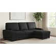 Pemberly Row Sleeper Sectional with Speaker and Storage Chaise in Black