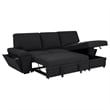 Pemberly Row Sleeper Sectional with Speaker and Storage Chaise in Black