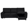 Pemberly Row Sleeper Sectional with Speaker and Storage Chaise in Black