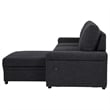 Pemberly Row Sleeper Sectional with Speaker and Storage Chaise in Black